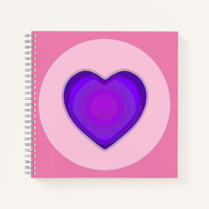 Carnet Couleurs pastel & coeurs violets battre