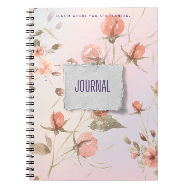 Carnet Couleurs pastel Fleur où vous êtes plantés (Devant)