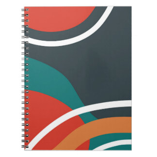 Carnet Couleurs rétro abstraites art linéaire