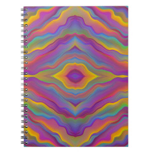 CARNET COULEURS VIVES ABSTRAITES ONDULÉES  