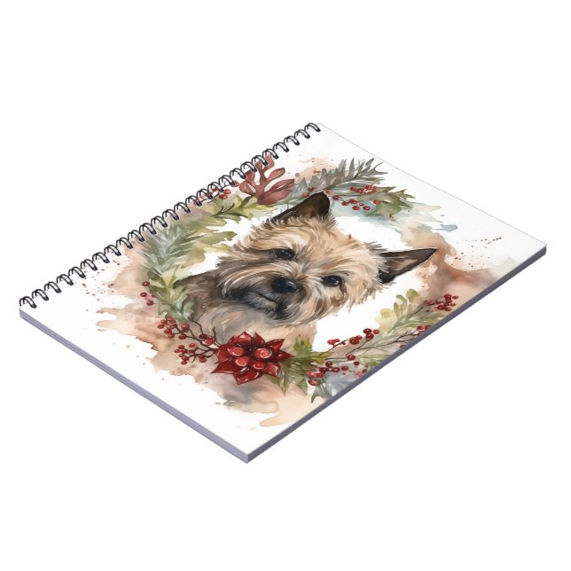 Carnet Coupe de fête de la couronne de Noël de Cairn Terr (Côté gauche)