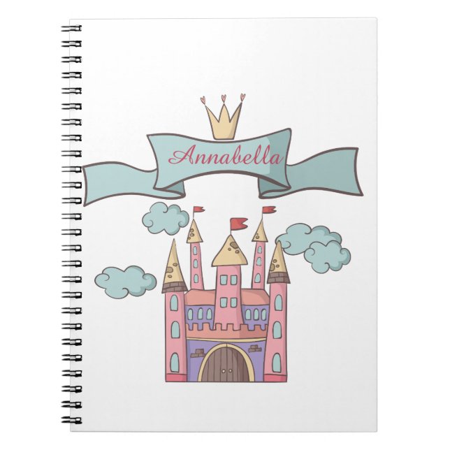 Carnet Coupe rose Fairy Tale Princess Castle Nom personna (Devant)