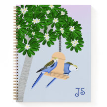 Couple mignon Parrots Joués Rosellas Monogramme