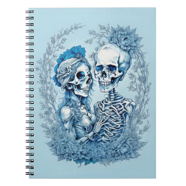 Carnet Couple romantique de squelette (Devant)