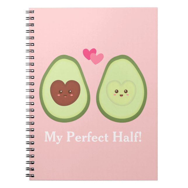 Carnet Couples mignons d'avocat dans l'amour, ma moitié (Devant)