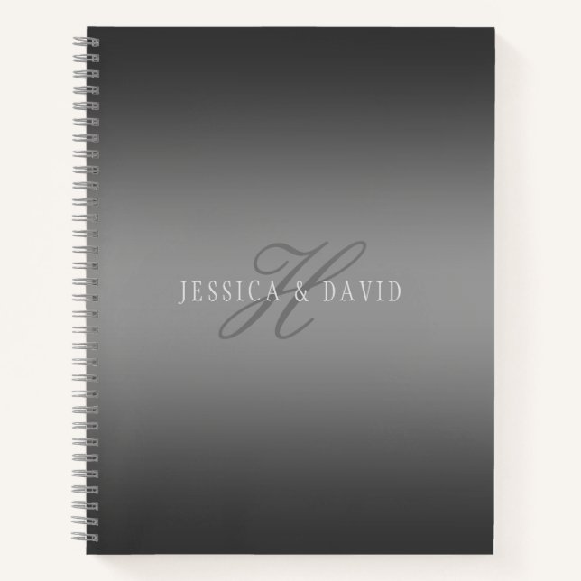 Carnet Couples Nom et nom de famille Monogramme Gradient  (Devant)