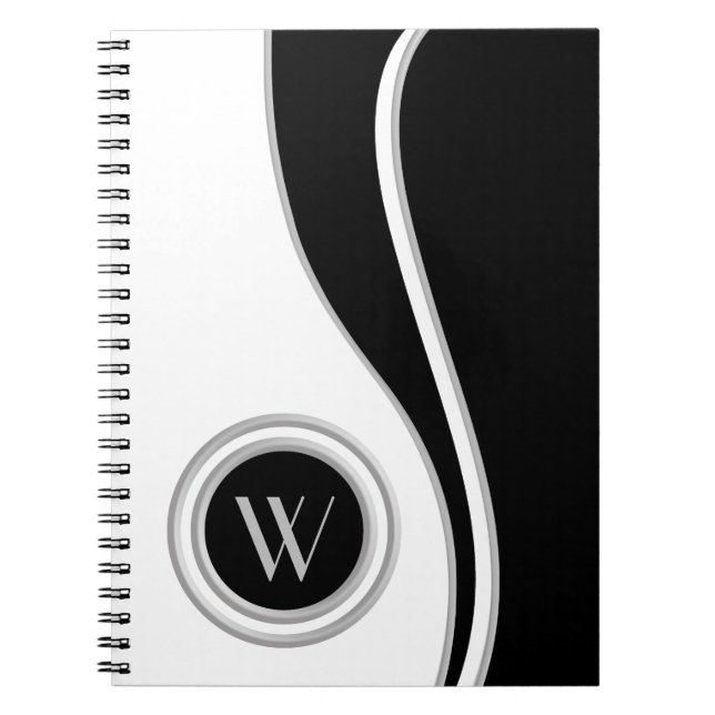 Carnet Courbes modernes Classic Monogramme (Devant)
