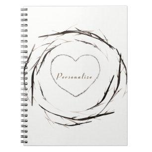 Carnet Couronne de brindilles et de branches rustiques Jo