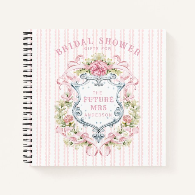 Carnet Couronne de mariage florale élégante (Devant)