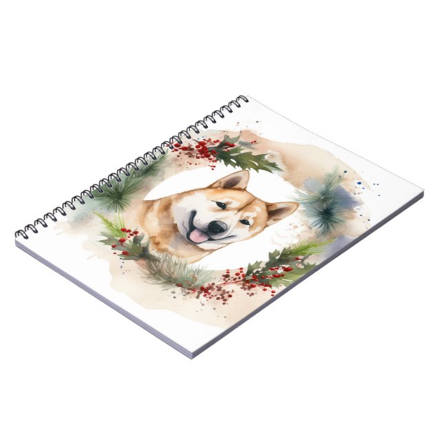 Carnet Couronne de Noël festive d'Akita (Côté gauche)