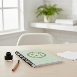 Carnet Couronne de olivier personnalisée avec monogramme