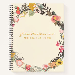 Carnet Couronne florale d'automne avec nom Recette
