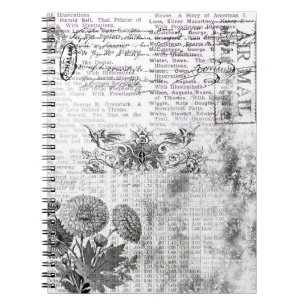 Carnet Courrier vintage noir et blanc