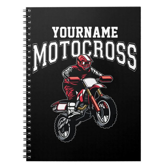 Carnet Course Motocross Dirt Bike Rider personnalisée  (Devant)
