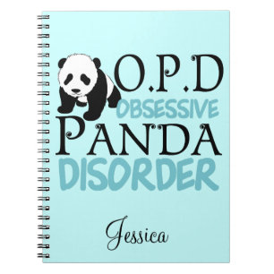 Carnet Coutume mignonne Teal d'ours panda