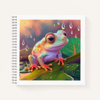 Carnet Couvercle de pluie de grenouille