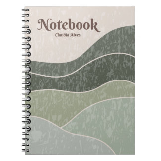 Carnet couverture classique moderne esthétique vert beige