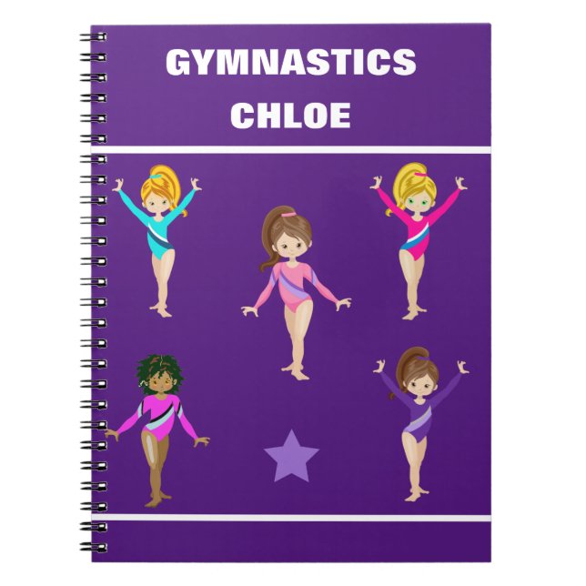 CARNET COUVERTURE DE GYMNASTIQUE AVEC 5 GYMNASTES PERSONN (Devant)