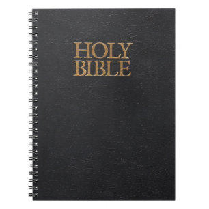 Carnet Couverture en cuir noire de Sainte Bible