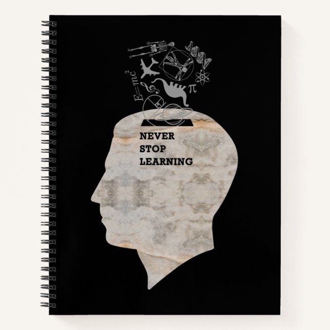 CARNET COUVERTURE SPÉCIALE - N'ARRÊTEZ JAMAIS D'APPRENDRE (Devant)