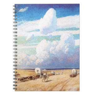 Carnet Cow-boys western vintage, chariots bâchés par Wyet