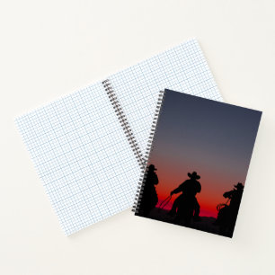 Carnet cowboy au coucher du soleil