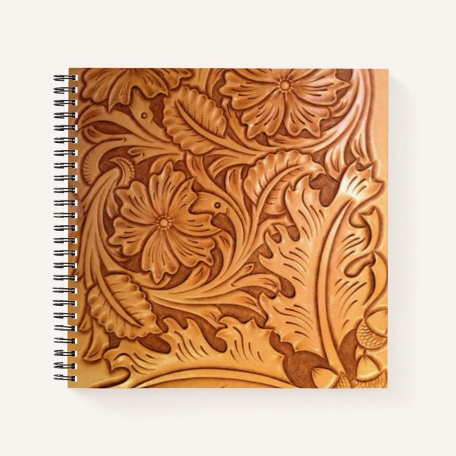 Carnet Cowboy brun rustique mode cuir occidental (Devant)