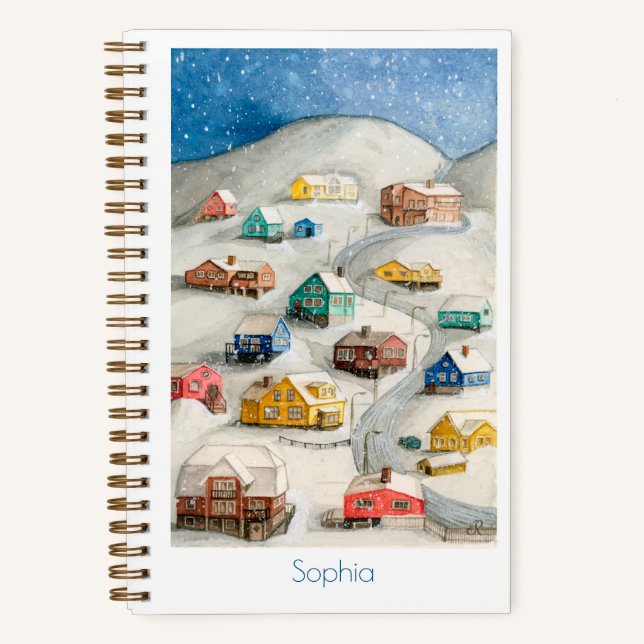 Carnet Cozy Winter Village Art (Recto)