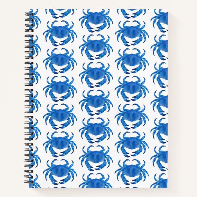 Carnet Crabe Bleu motif Océan (Devant)
