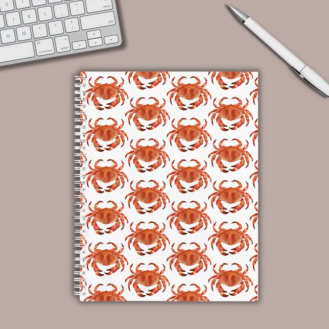 Carnet Crabes Motif balnéaire (Brown crab coastal crustacean notebook)