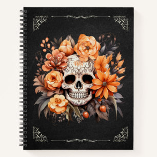 Carnet Crâne à sucre floral