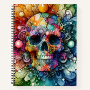 Carnet Crâne Arc-en-Ciel Encre Alcoolique Deluxe