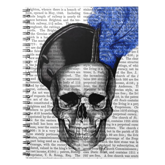 Carnet Crâne avec Casquette bleu (Devant)