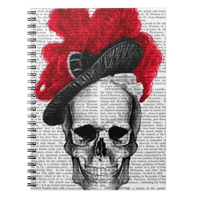 Carnet Crâne avec Casquette rouge (Devant)