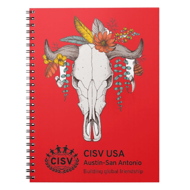 Carnet Crâne de bétail décoratif CISV Austin (Devant)
