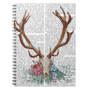 Carnet Crâne de cerf avec fleurs 2