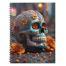 Carnet Crâne de sucre sarcelle