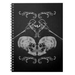 Carnet "Crâne en amour" Skeletons Vintages Noir