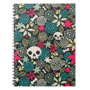 Carnet Crâne en fleurs