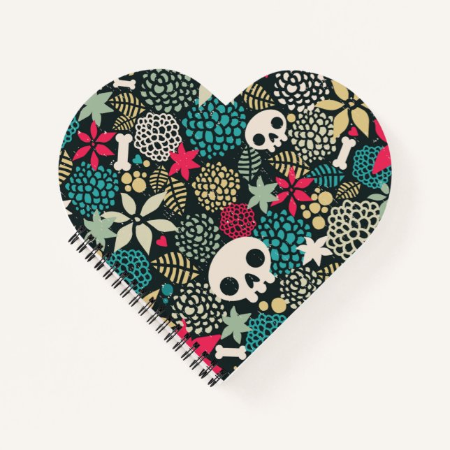 Carnet Crâne en fleurs (Devant)