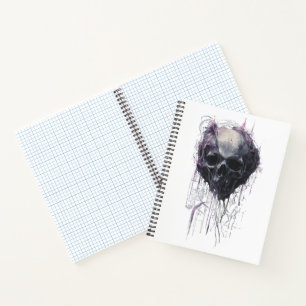 Carnet Crâne Éthéré Abstrait Art Grunge Sombre
