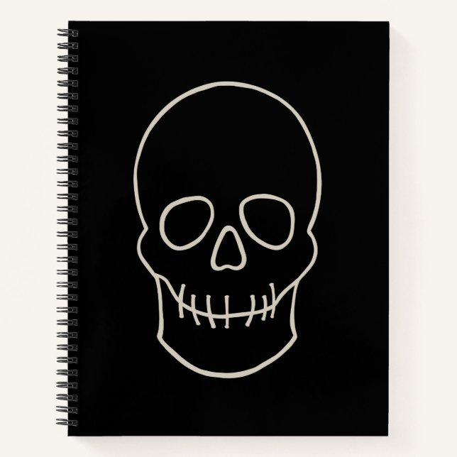 Carnet Crâne - Noir de chauve-souris et Blanc d'os (Devant)