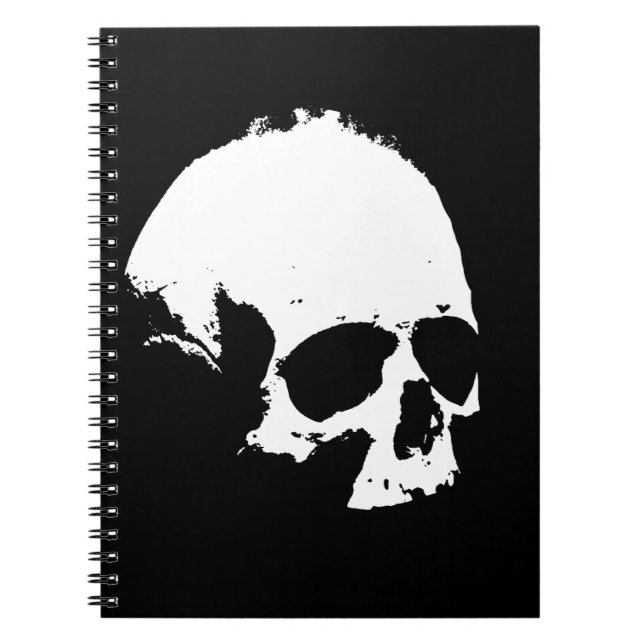 Carnet Crâne noir et blanc (Devant)
