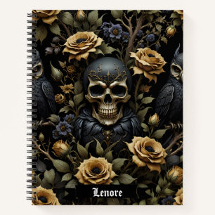 Carnet Crâne noir et gris
