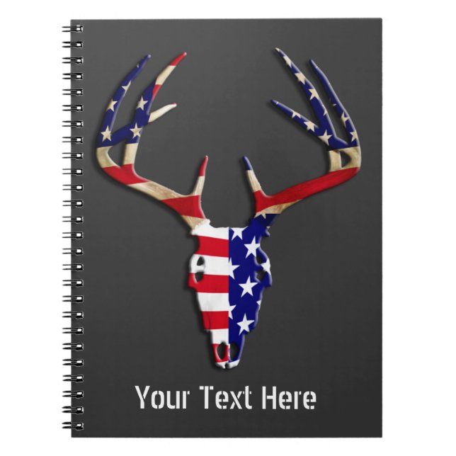 Carnet Crâne patriotique de chasse de cerfs communs (Devant)
