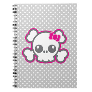 Carnet crâne rose Kawaii