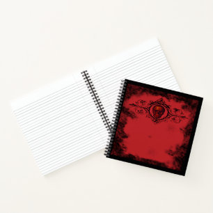 Carnet Crâne rouge gothique