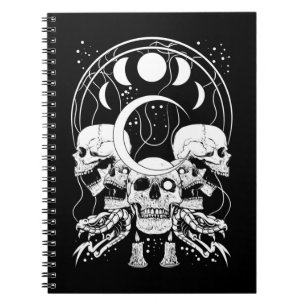 Carnet Crânes déplaisants Croissant Lune gothique Phases 