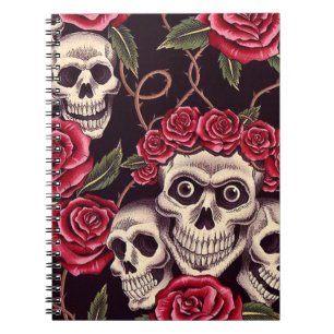 Carnet Crânes et roses