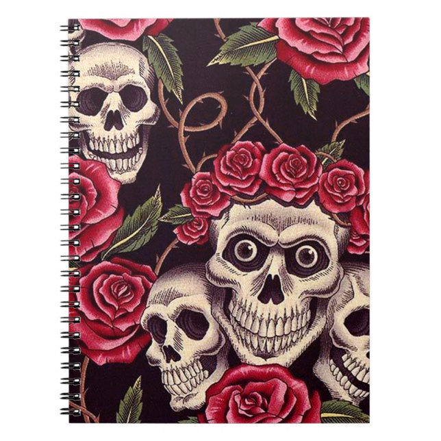 Carnet Crânes et roses (Devant)